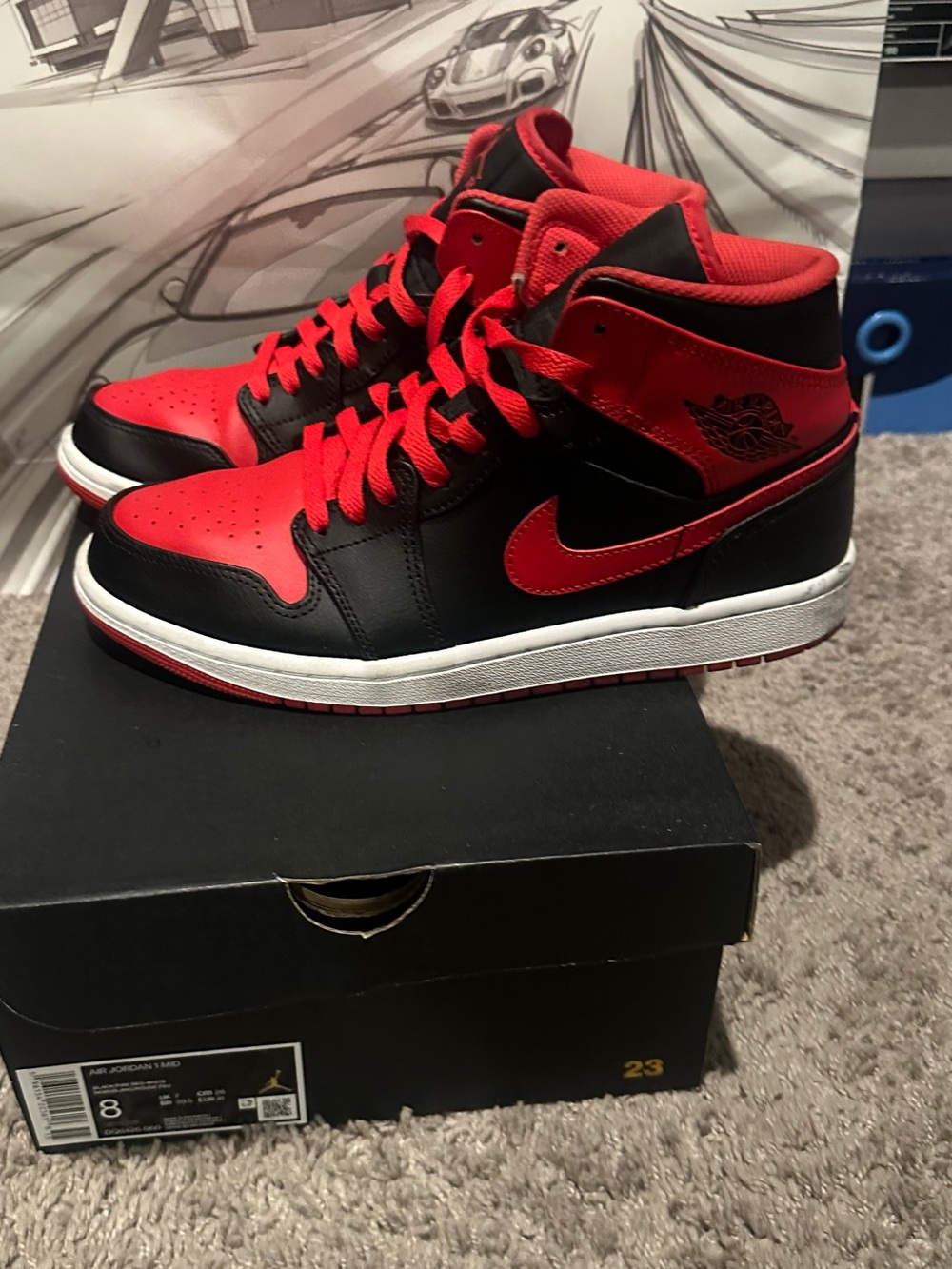Jordan Men's High-Top Sneakers - Black/Red